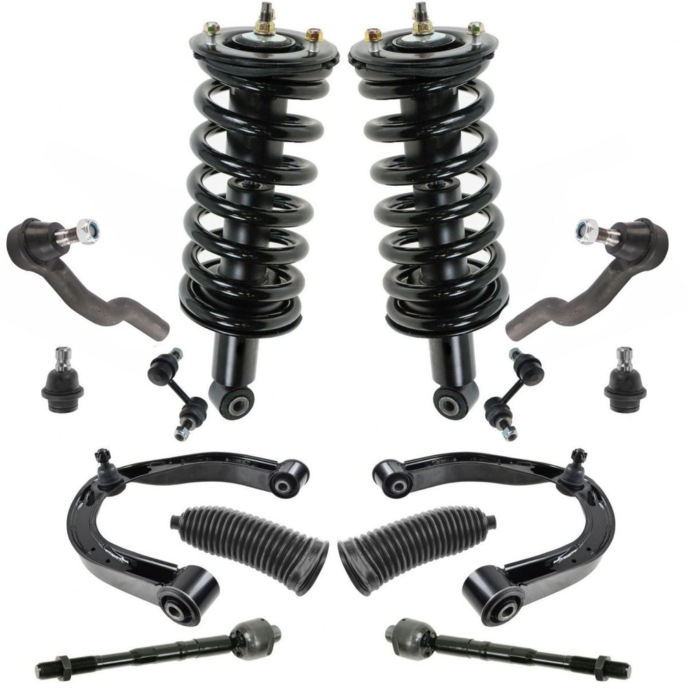 Front Strut Spring Assembly Control Arms Tie Rods Sway Bar Link Kit 14 Pc Set