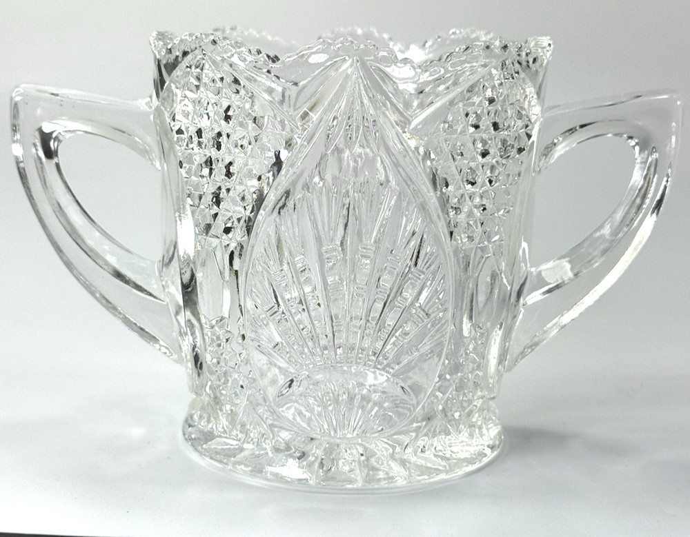 EAPG Glass Cream & Sugar Set