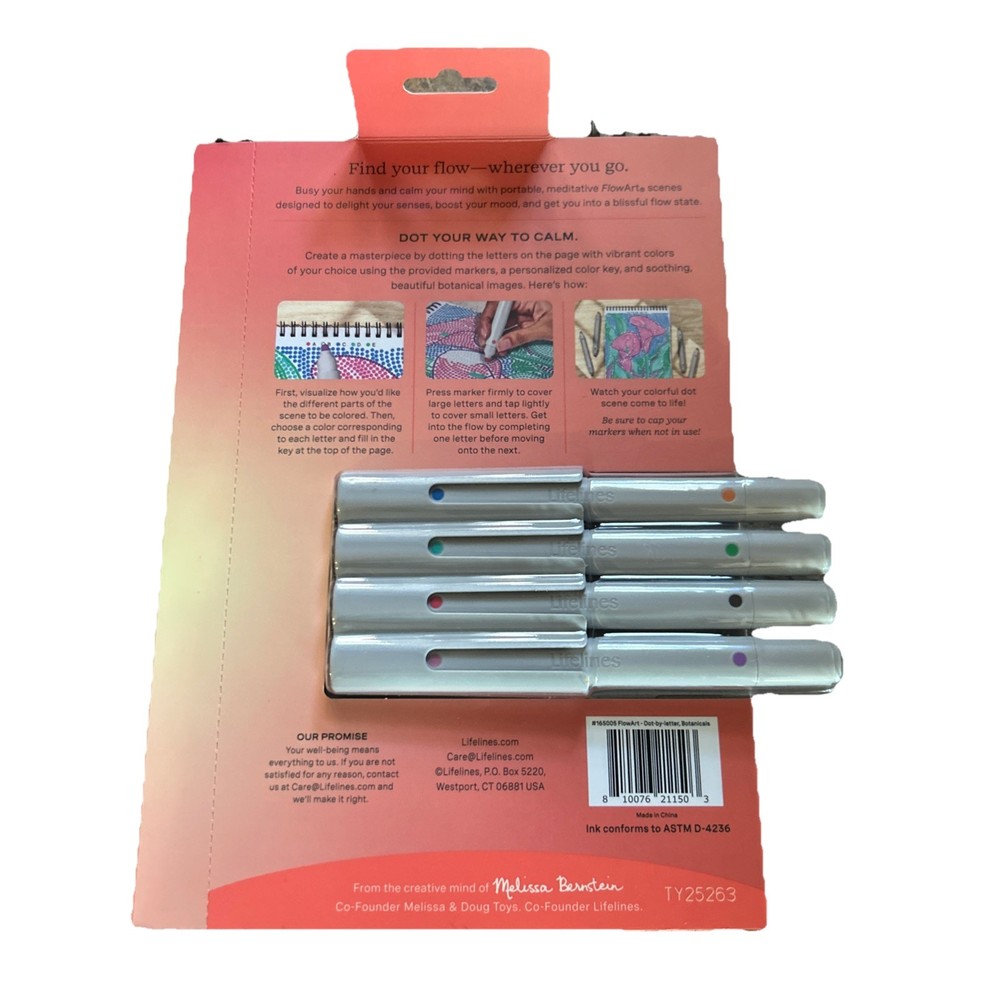 Lifelines FlowArt Dot By Dot Botanicals Meditative Dotting Activity
