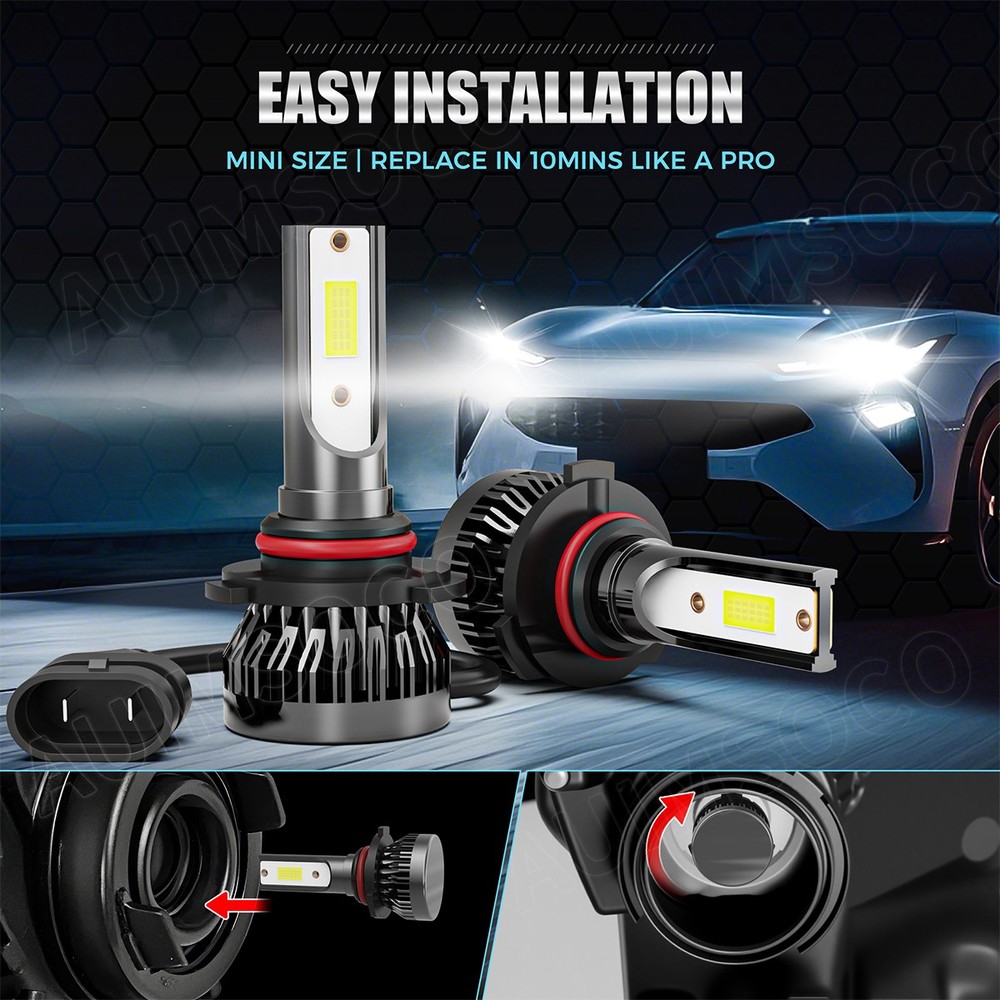 6x LED Headlight Bulbs Cool White Super Bright For Chrysler Pacifica 2017-2020