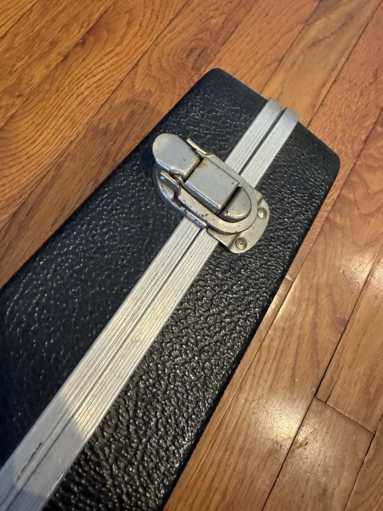 Vintage Hard Shell Violin Case Black with Blue Lining