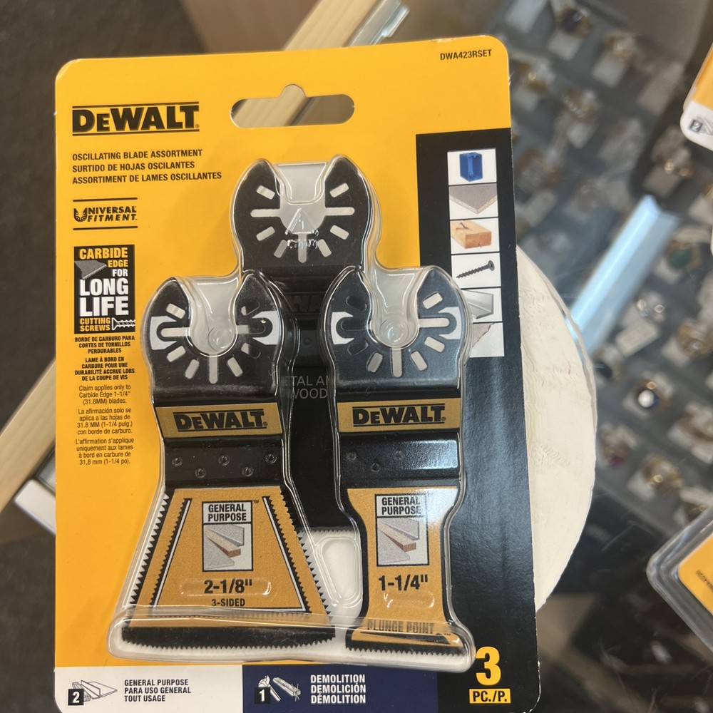 DEWALT 3-Pack Multiple Materials Oscillating Tool Blade Set DWA423RSET New