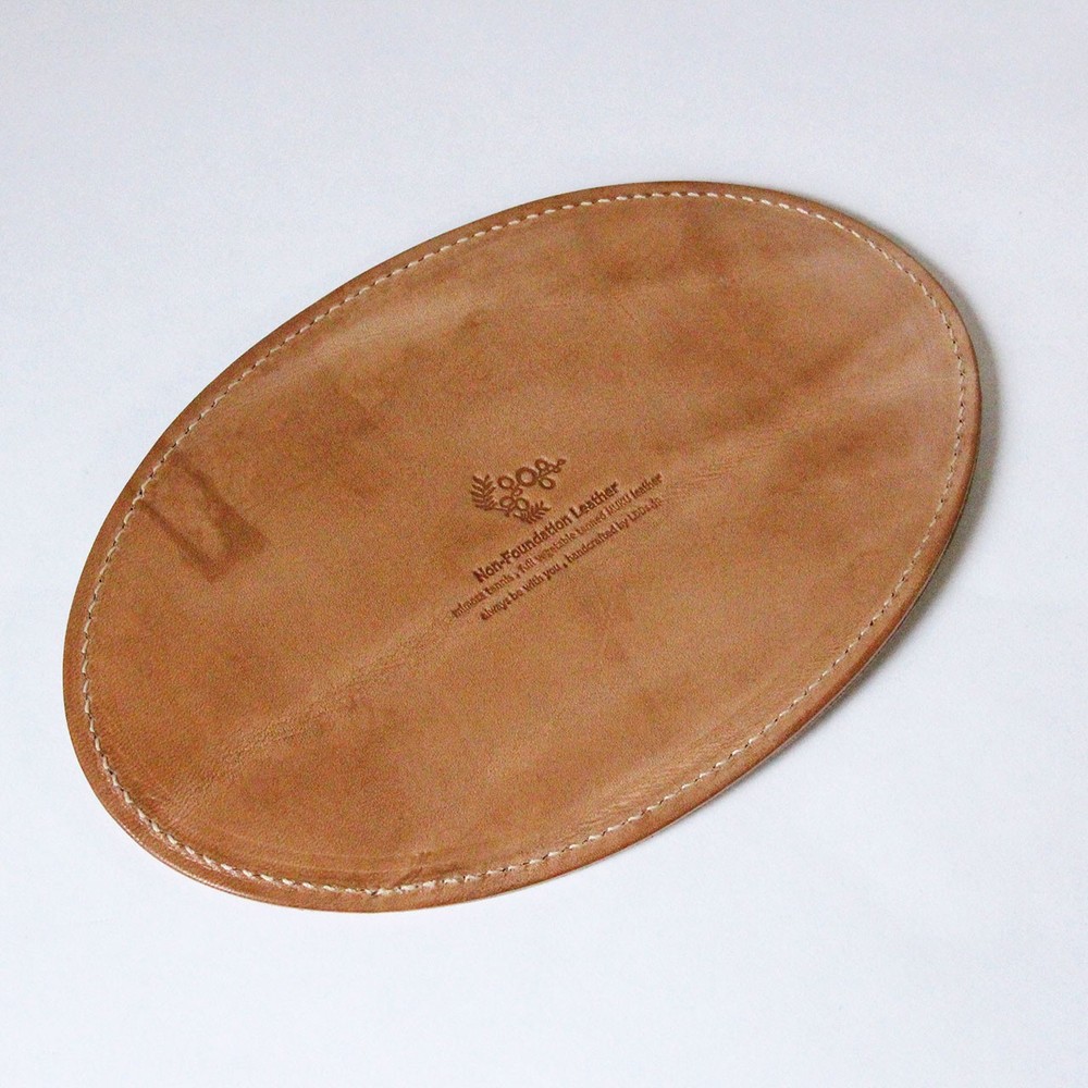 Vegetable-Tanned Cowhide Leather Coaster (Oval)