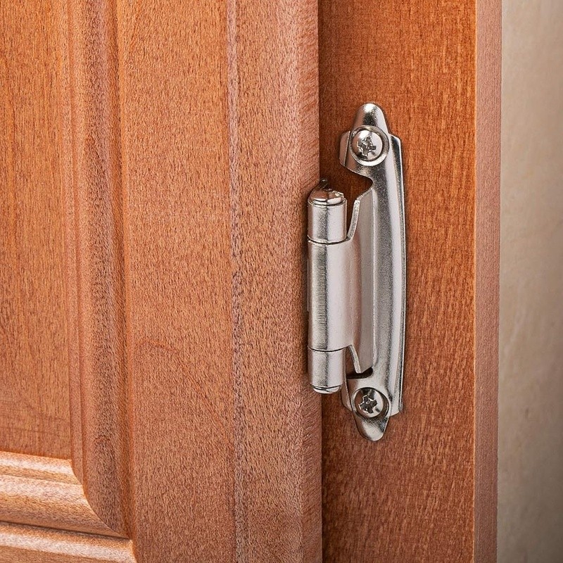 Self Closing Cabinet Hinges Brushed Nickel 50 Pcs Flush Mount Kitchen Hardware