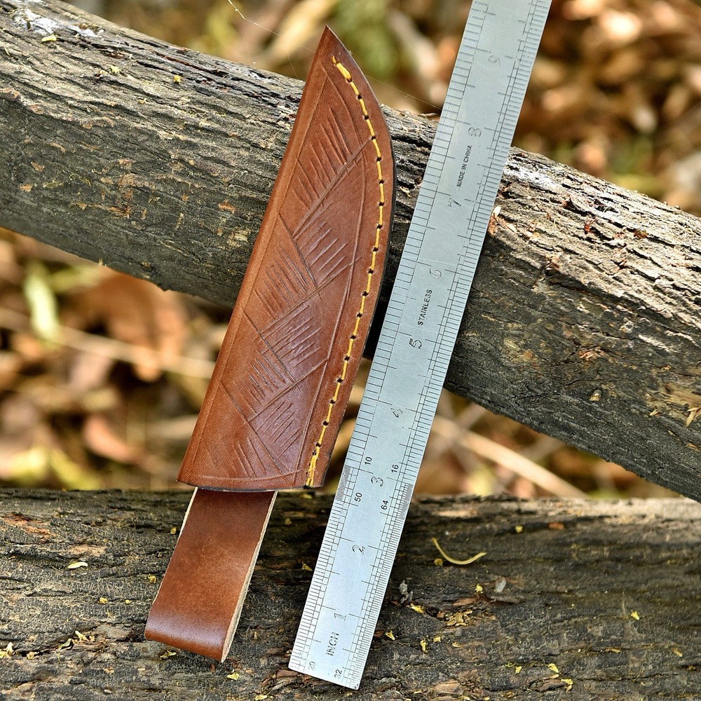 Custom Leather Knife Sheath for Fixed Blade Knife With Belt Loop