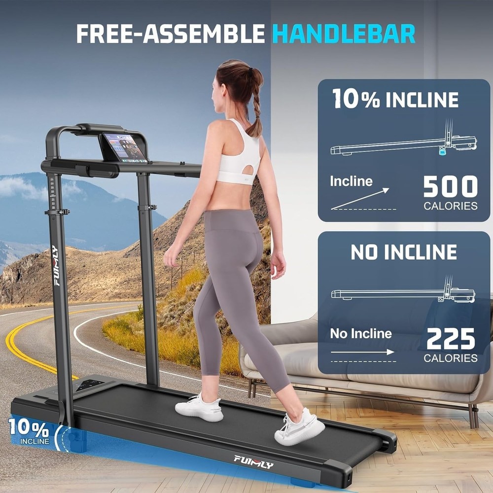 2.5HP Powerful Treadmill Machine w/Adjustable Height&Removable Desk Workstation
