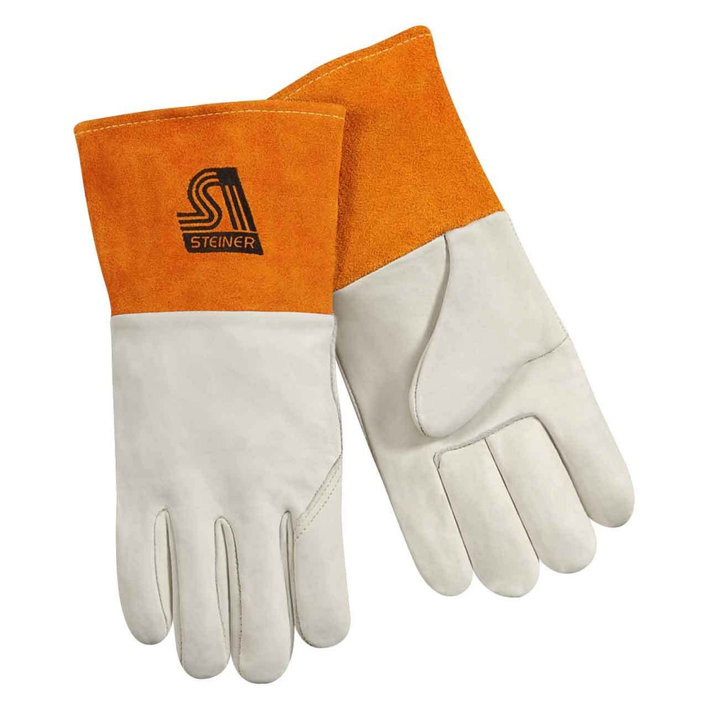 Steiner 0217 Premium Grain Cowhide MIG Welding Gloves Unlined Long Cuff Medium