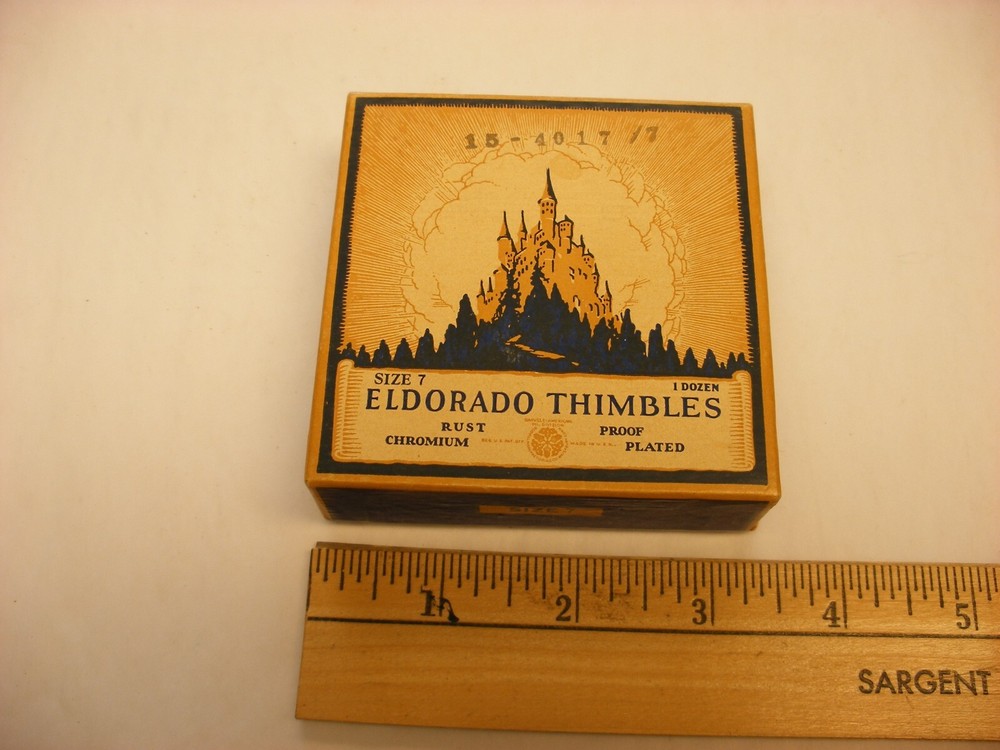 Vintage Sewing Notions - Eldorado Thimble Box No. 7 Empty