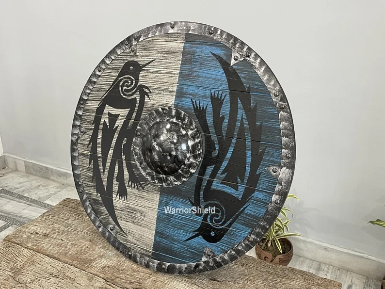 Wooden Shield Crow Designer Shield Medieval Warrior Shield