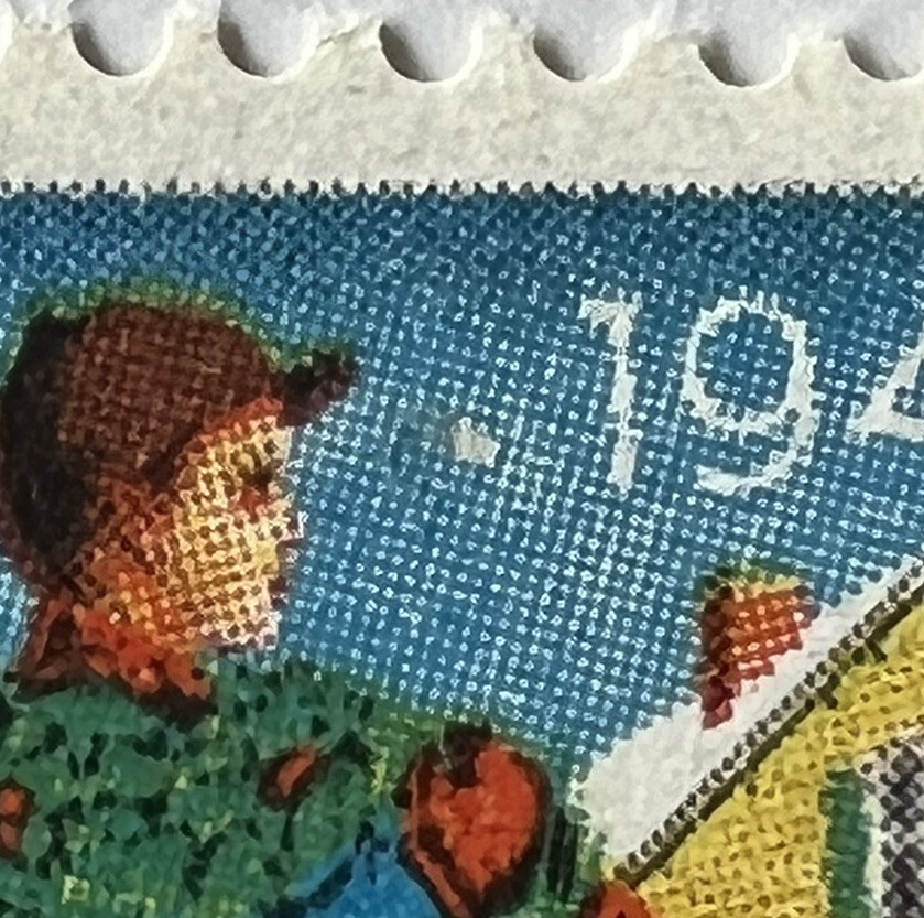 ERROR 1945 CHRISTMAS SEAL BLOCK WITH WHITE DOT BY FACE MNH
