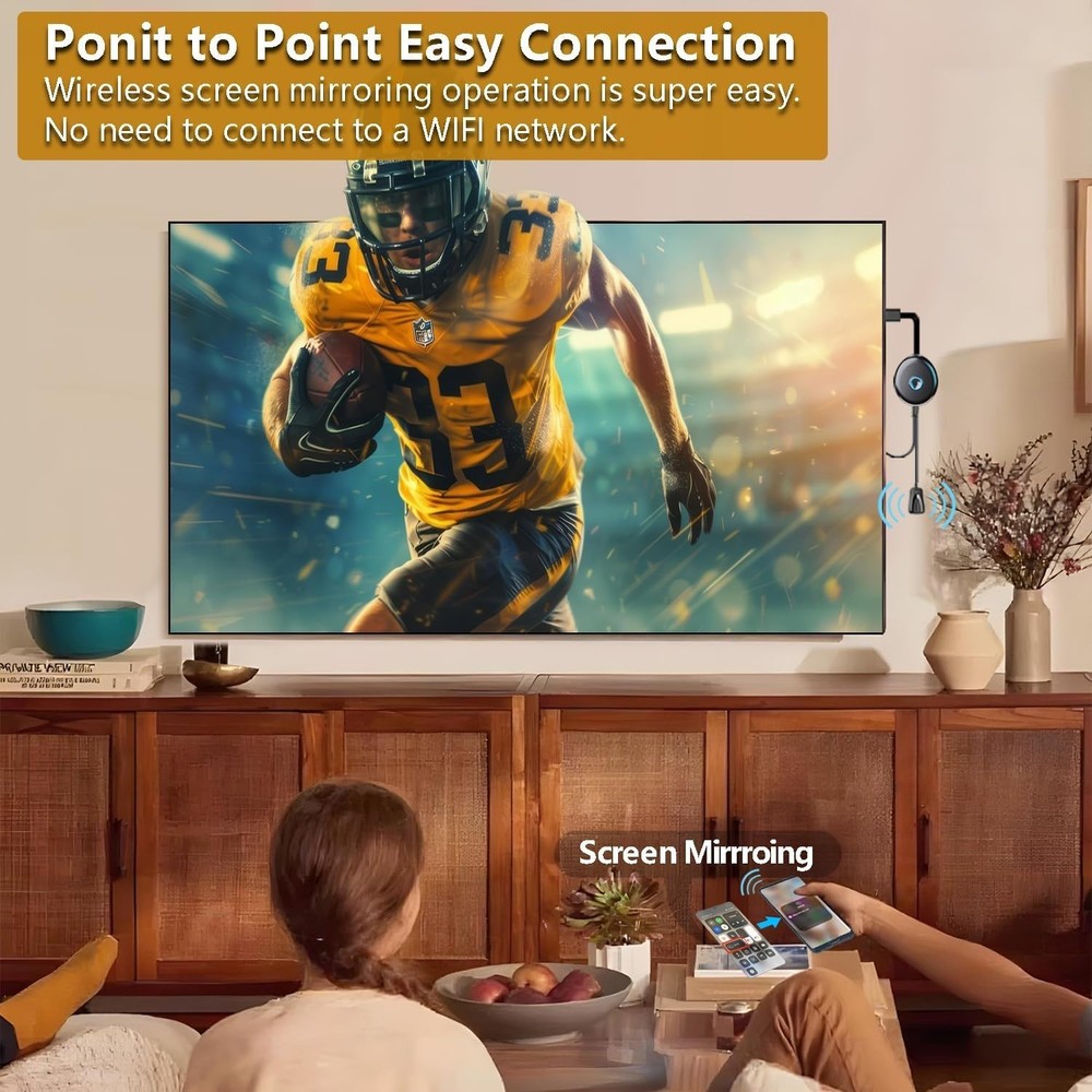 Wireless Display Adapter Designed for Multimedia Live Streaming Broadcast with L