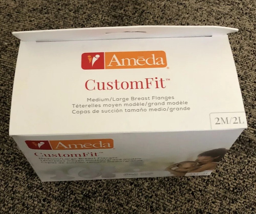 Ameda Custom Fit Breast Flanges, 2M/2L , New In Box