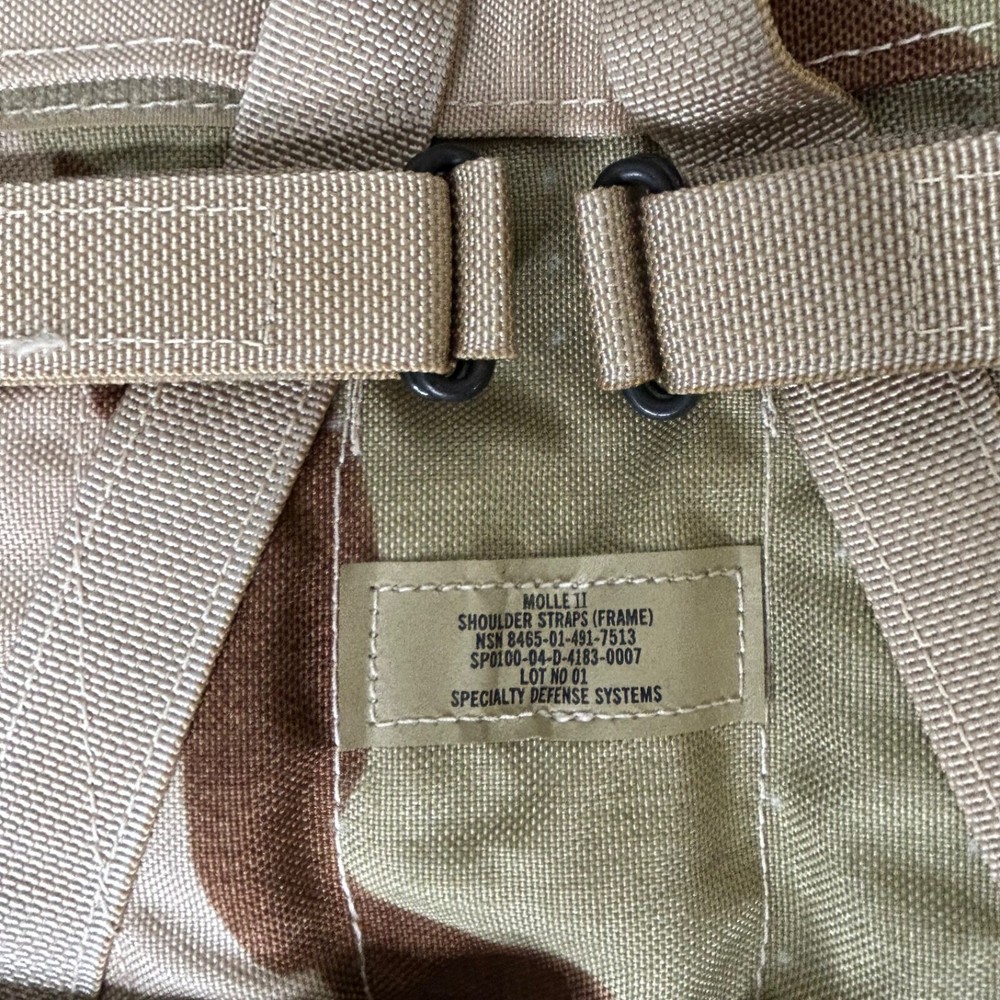 MOLLE II Enhanced DCU Desert Camo Shoulder Straps Complete Mint