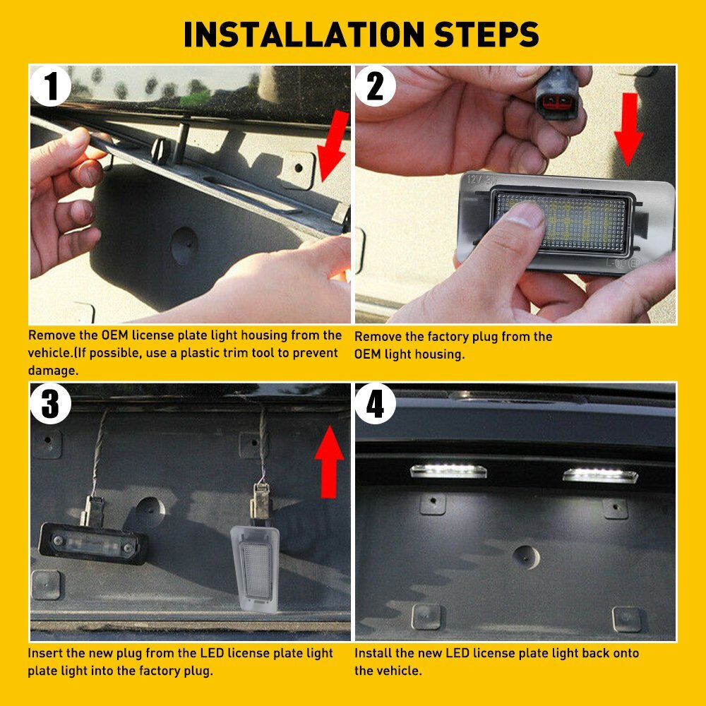 OXILAM LED License Plate Light Tag Bulb For 06-2014 Dodge Charger Challenger EAH