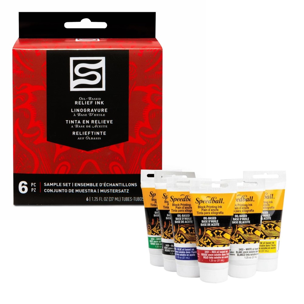 3476 Oil-Based Block Printing Ink Starter Set for Professional, Permanent Pri...