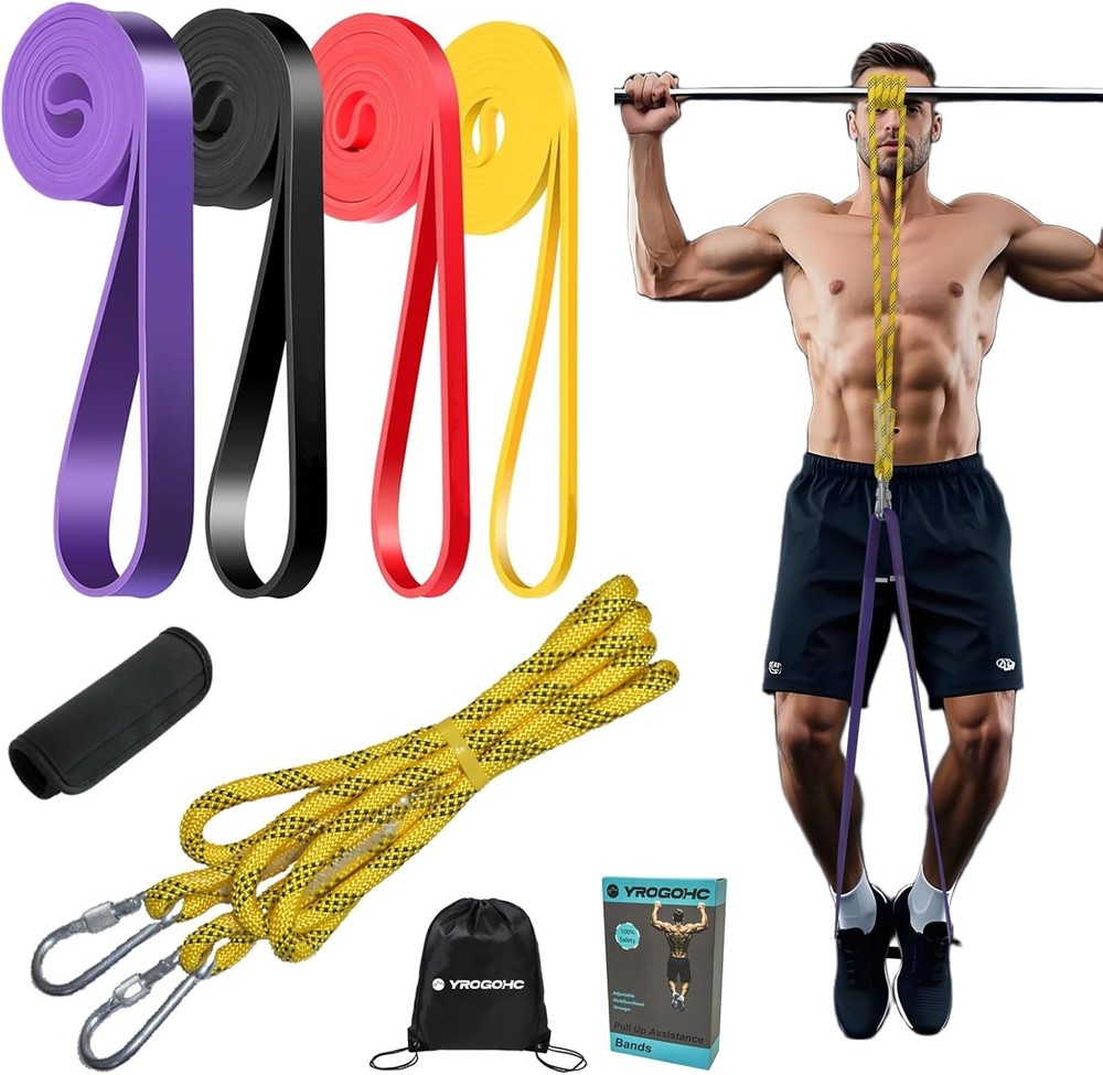 Pull up Assistance Bands Set 4 Heavy Duty Resistance Bands 300Lbs
