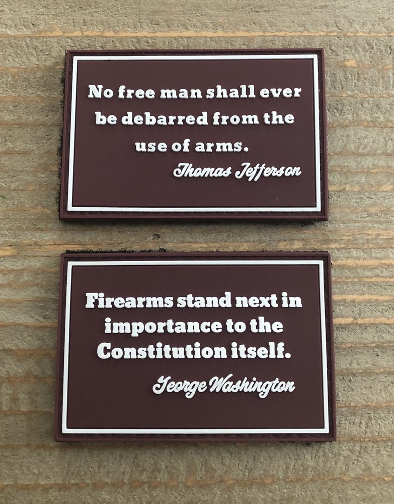 Second Amendment  Set Of Two 2”x3” PVC Morale Patch With Hook And Loop