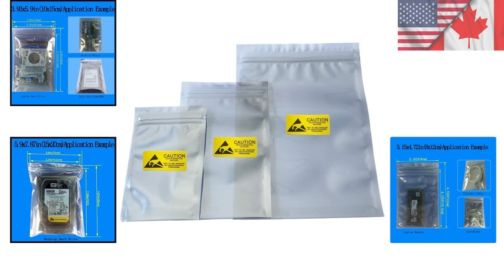 High-Quality Anti-Static Bags - 30pcs Moisture Resistant ESD Packaging Solutions