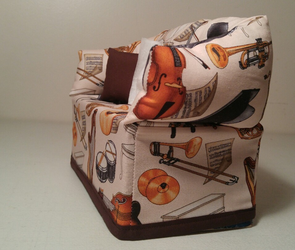 Musical Instruments Tissue Box Cover Handmade