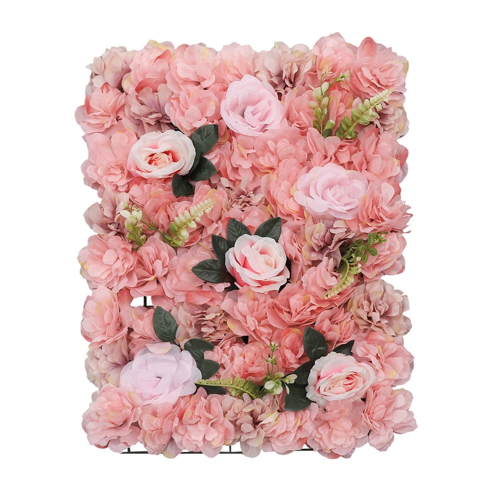 12x Artificial Flower Wall Panel Floral Wall Backdrop Deco DIY for Wedding Party