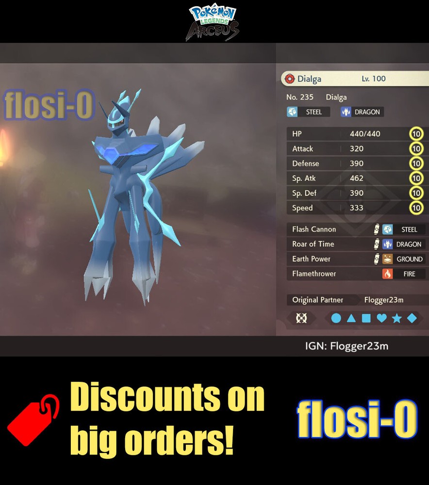 6IV Dialga Origin Form Max Effort Level Pokemon Legends Arceus