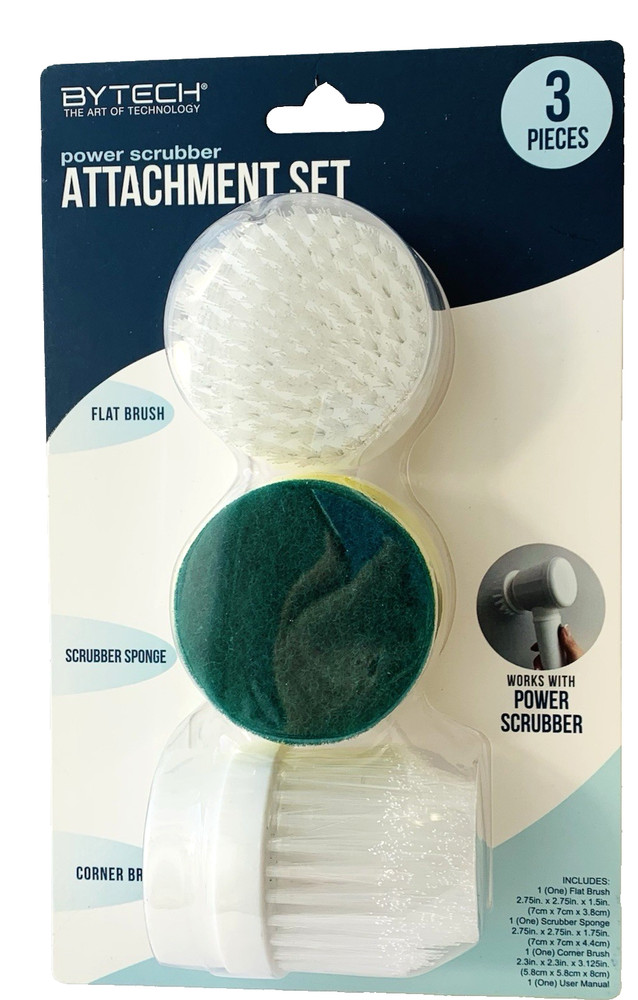 3 Piece Power Scrubber Attachment Set from Bytech   New