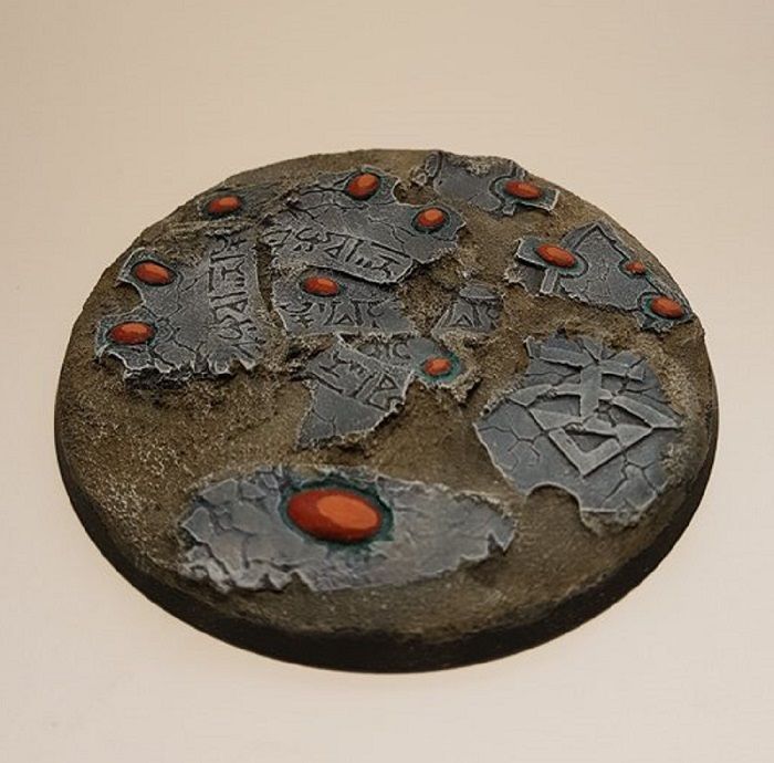 80mm Round RESIN BASE TERRAIN SCENERY ELDAR RUINS