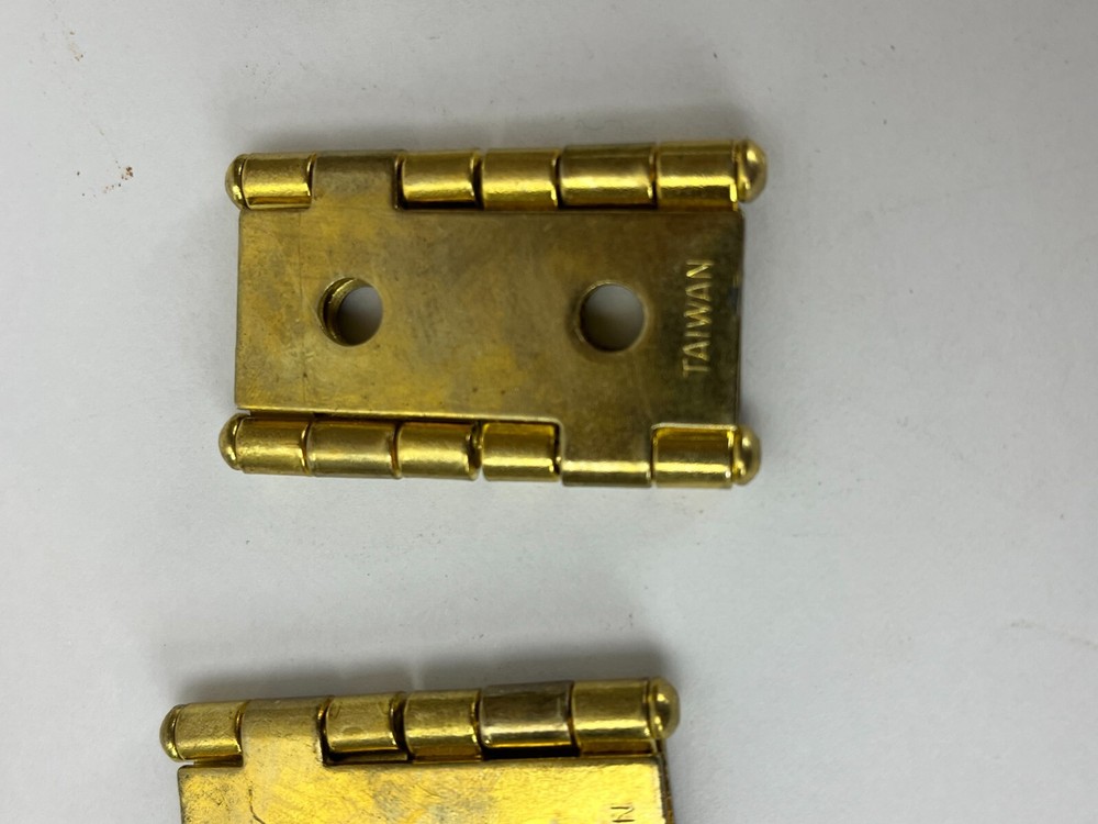 Set 4 Brass Cabinet window Shutter Hinge 2 x 2" Some screws Salvage Hardware