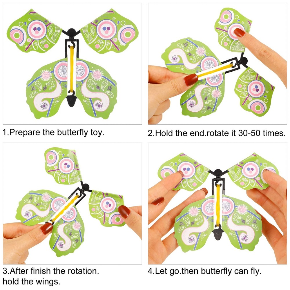 Chenkaiyang 20 Pcs Magic Flying Butterfly, Wind Up Normal, Multicolor