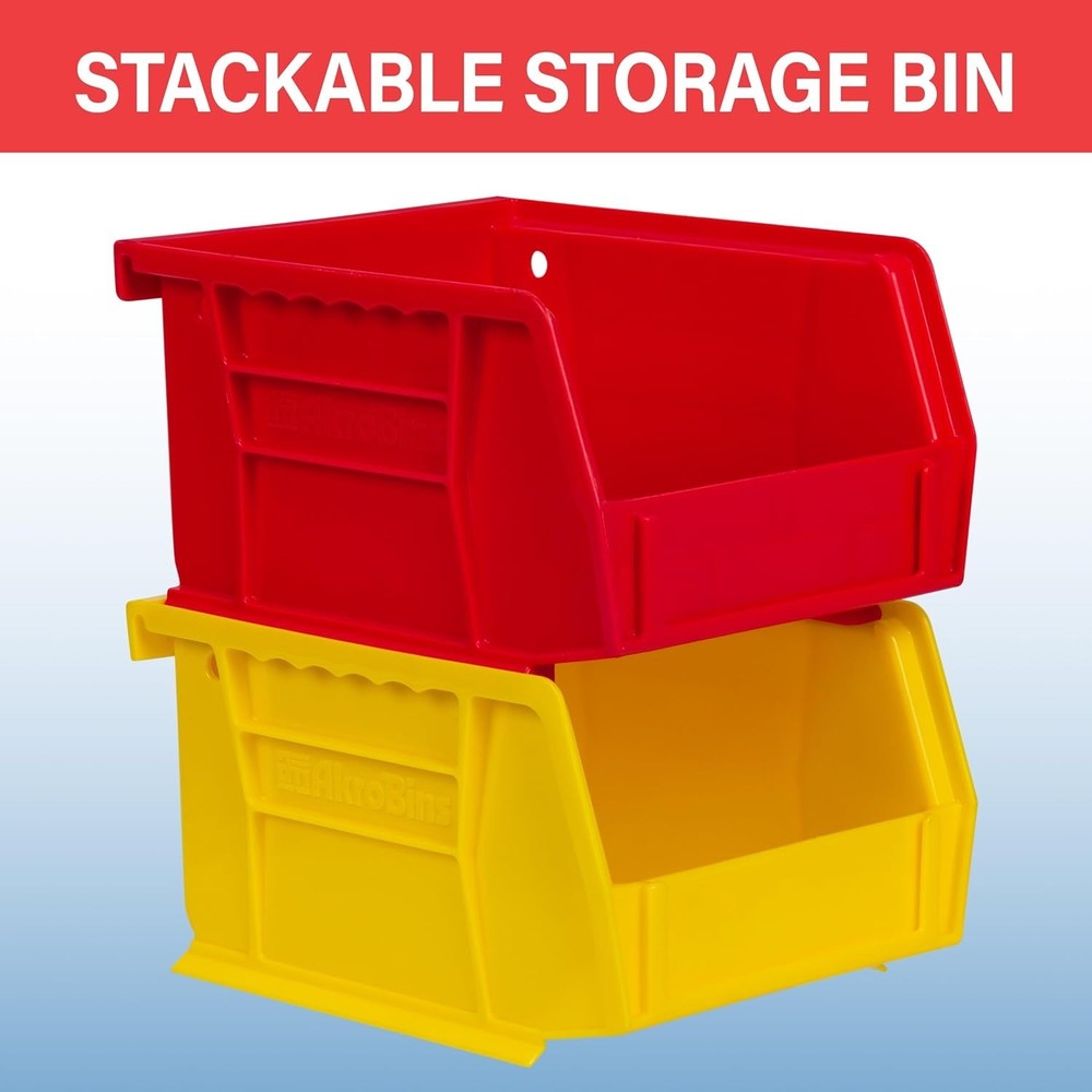 6-Pack Stackable Storage Bins 5x4x3 - Durable Multi-Purpose Organizers in Blue
