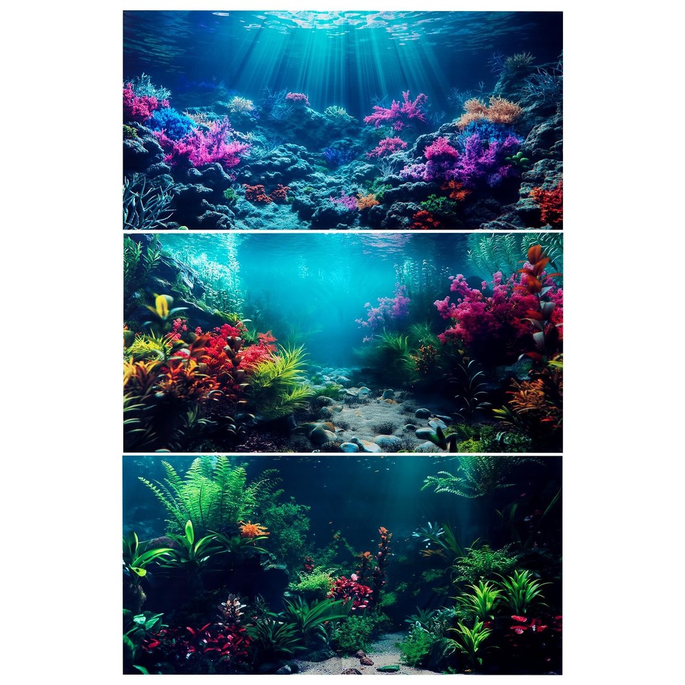 3 Pack Aquarium Background, 48x24 inches Polyester Aquarium Background, Cloth...