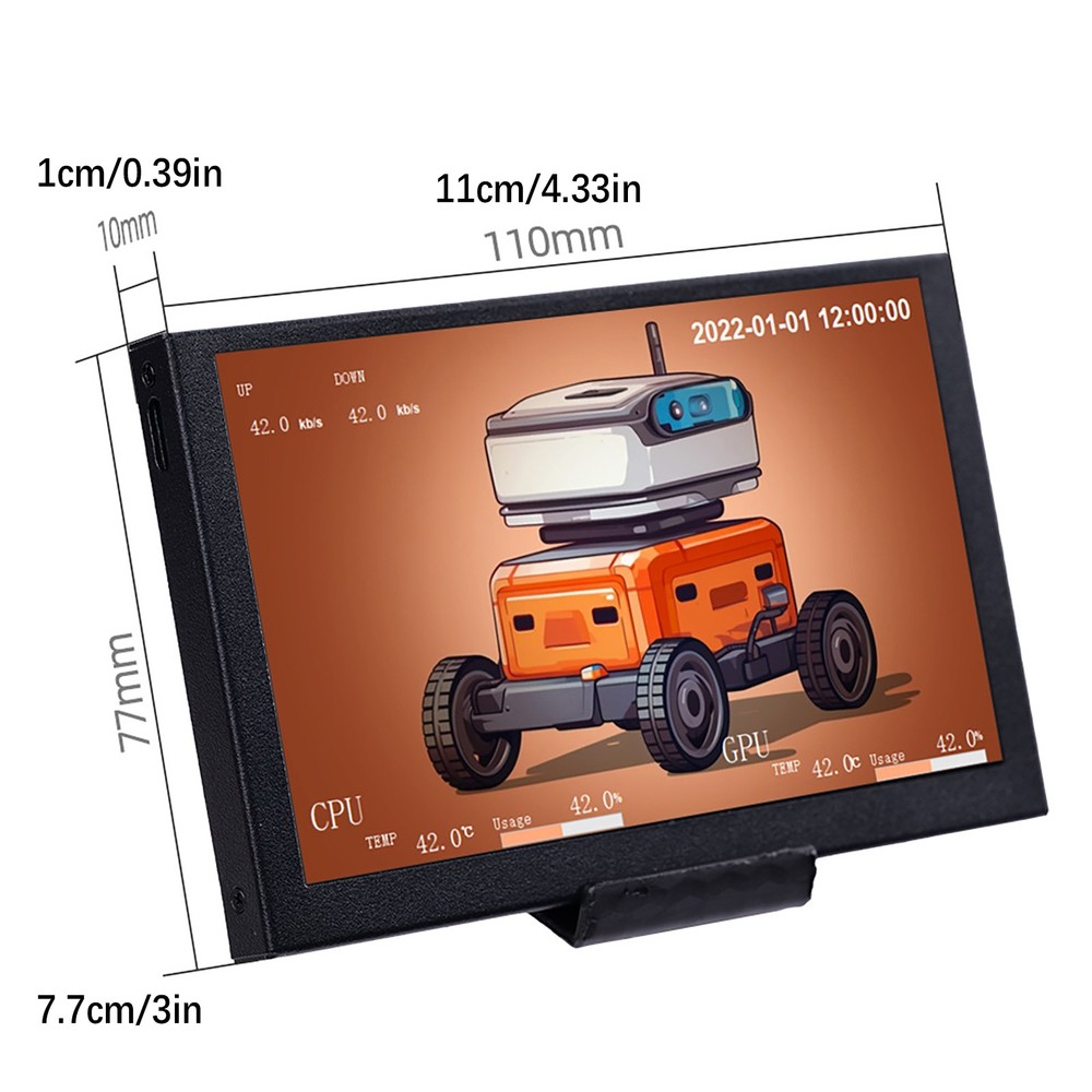 5" TYPE-C Secondary Screen IPS CPU GPU RAM Monitor Display Freely AIDA64 Bracket