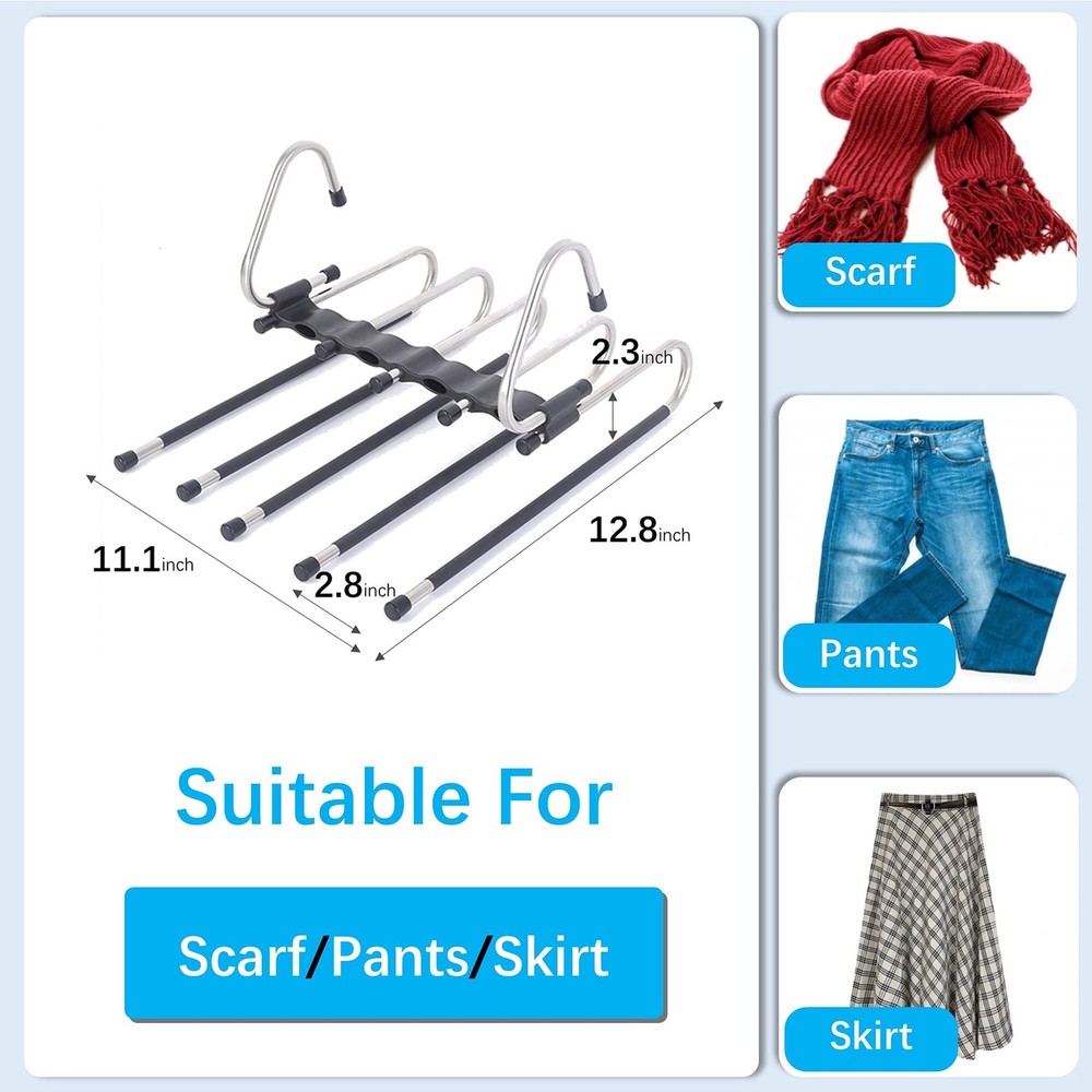 Magic Pants Hangers Set 2 Pack Space Saving Clothes organizer bin