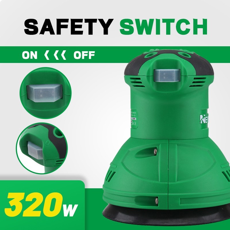 5" Random Orbit Sander Kit 320W Variable Speed with Sanding Discs & Brushes