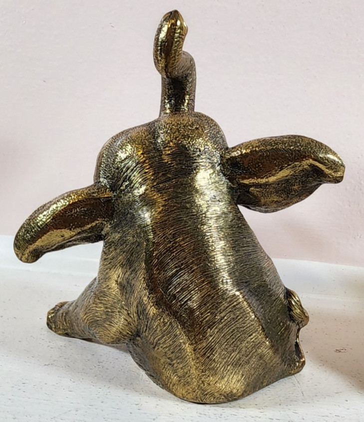 Vintage Elephant Bookends Gold Tone