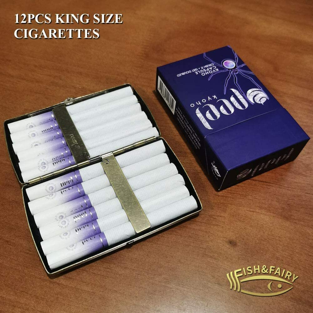 Style Double Sided King Size Mini Cigarette Case Spring Clip Open Pocket Holder