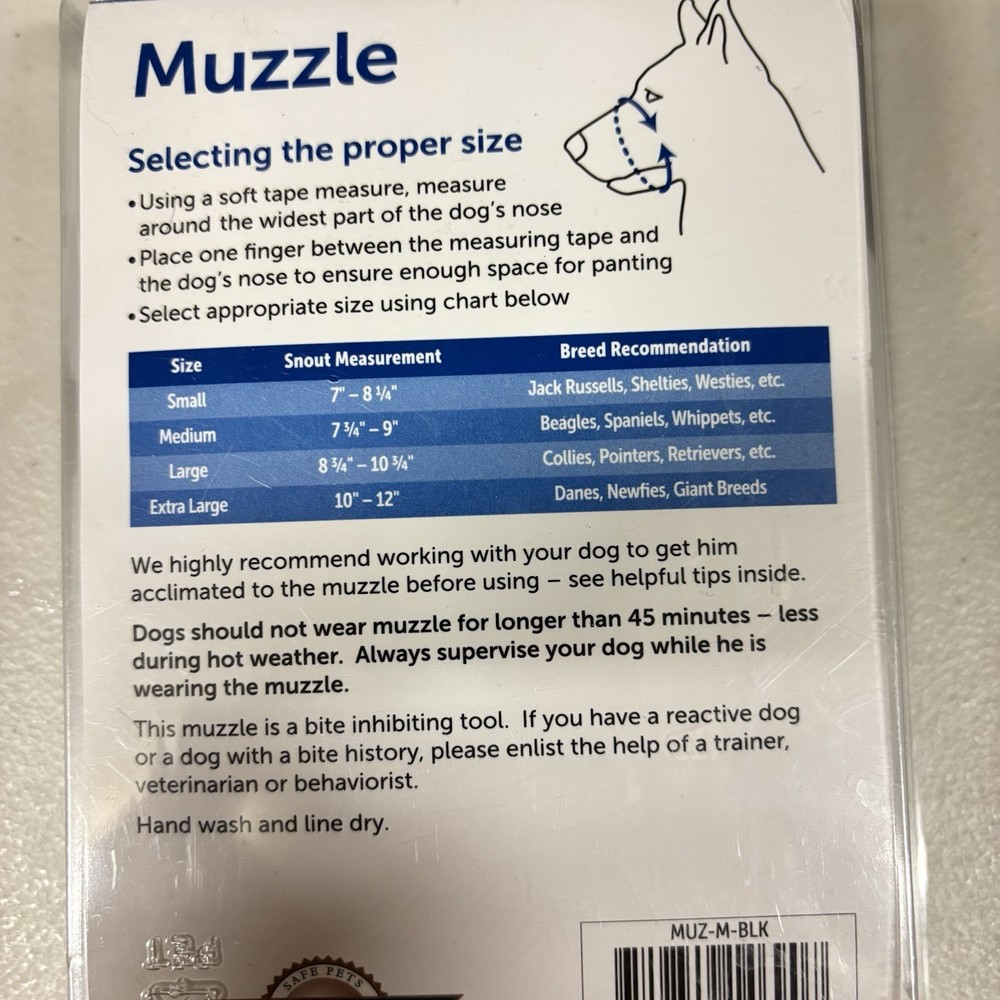 PetSafe Muzzle Medium. Black. New In Box.