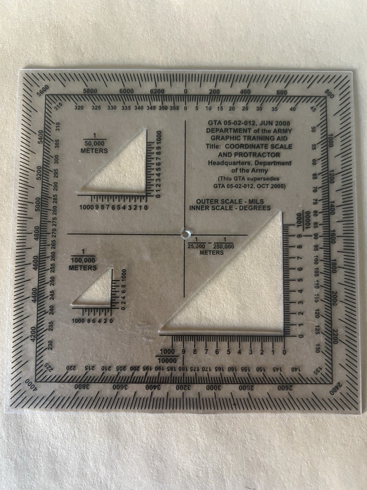 GTA 05-02-012 Protractor Army Coordinate Scale 5inch