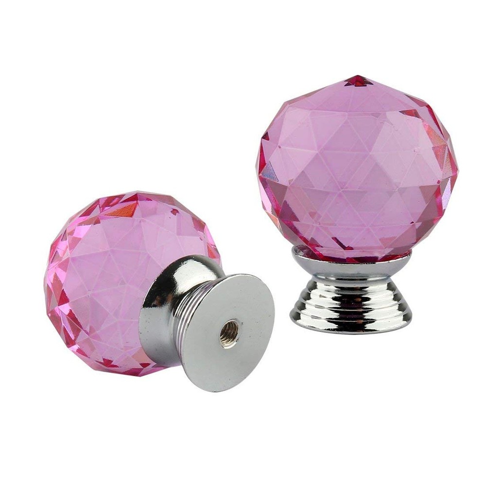 10 Pcs Dresser Crystal Knobs 30mm Glass Pull for Cabinets and Drawers Knobs f...