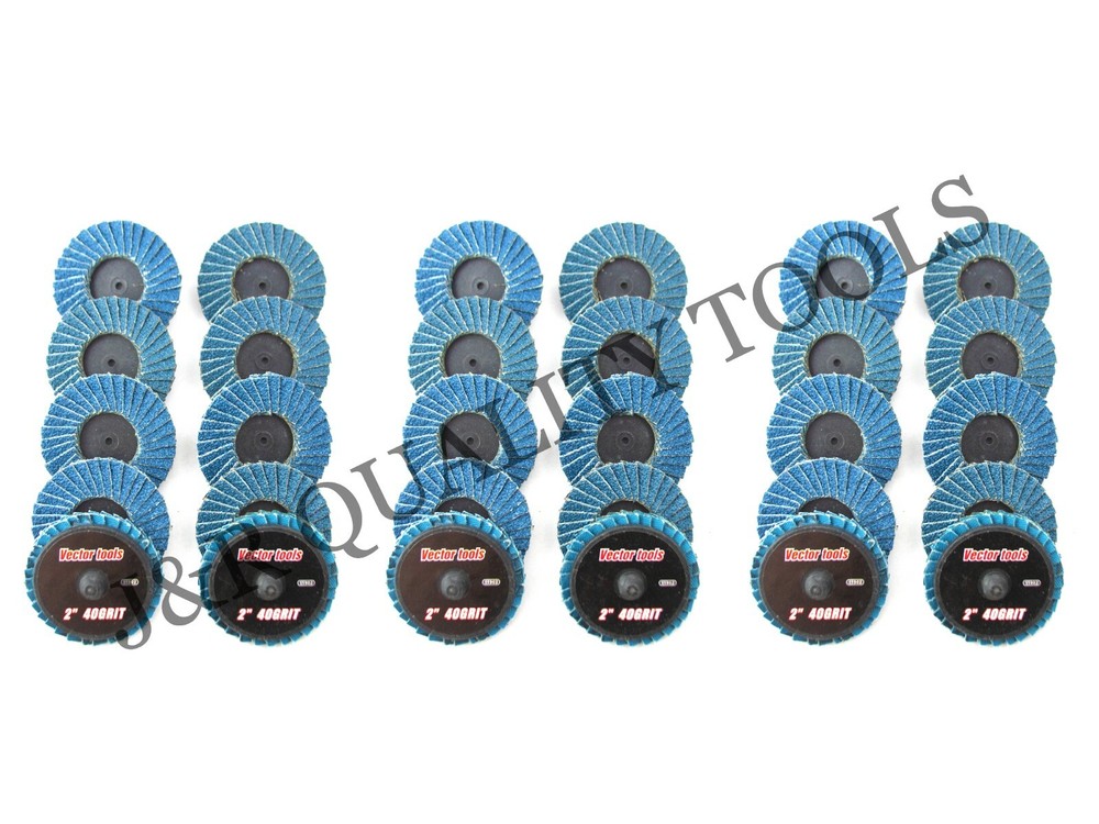 (30pk) 2" Inch Assorted Flap Sanding Disc Wheels Type R Roloc Twist Lock Disk
