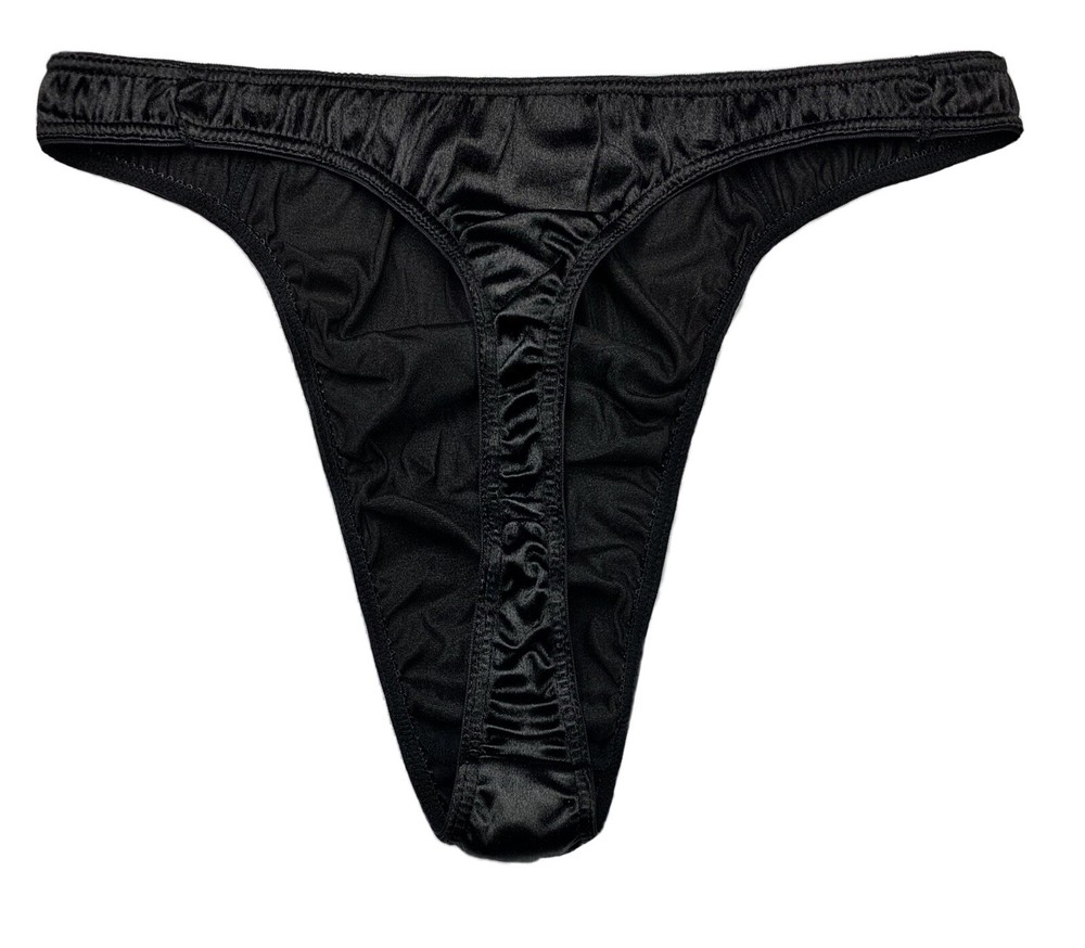 Second Skin Satin Thong Black 2XL