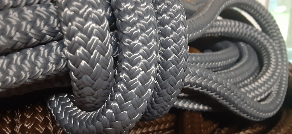 9/16 x 32 ft. Double Braid-Yacht Braid Polyester Rope. Charcoal