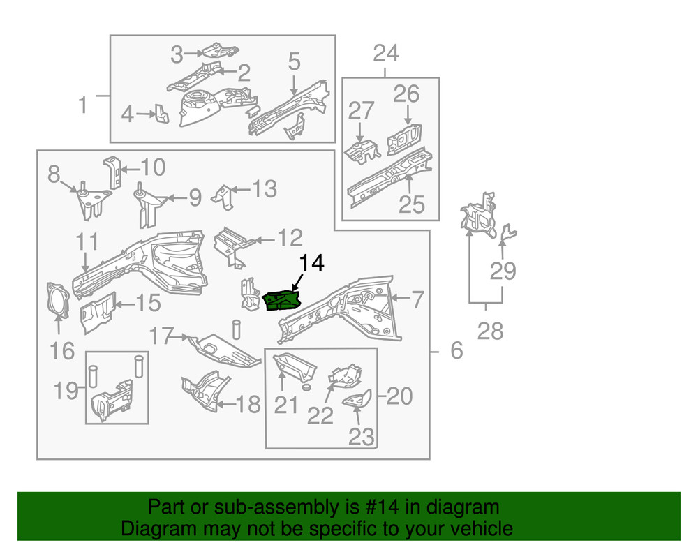 Genuine Mazda Frame Side Member Reinforcement C235-53-315A