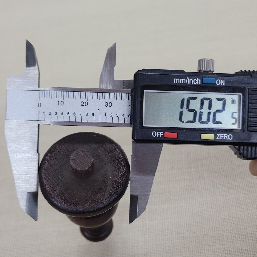 Short 3" Dark Walnut Pawn Style Clock Finial