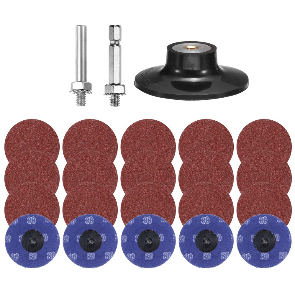 23pcs Quick Change Disc Set 3" Roll Lock Sanding Disc 80 Grits with Disc Holder