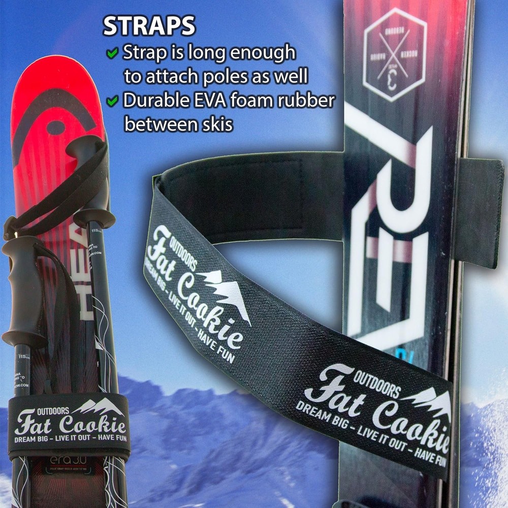 Compact and Lightweight Ski Straps with EVA Padding for Effortless Carrying