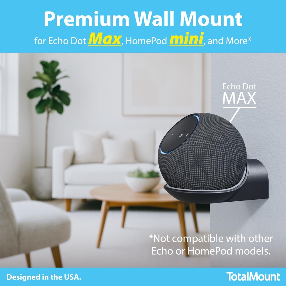 Premium Wall Mount For Echo Dot MAX HomePod Mini Soft Liner Secure Fit Base