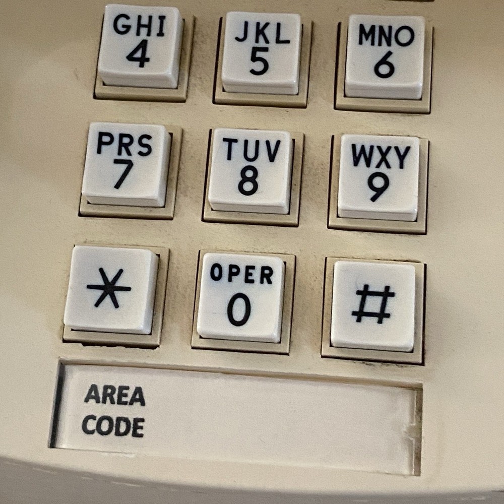 Push Button Phone Dial Card Insert AREA CODE