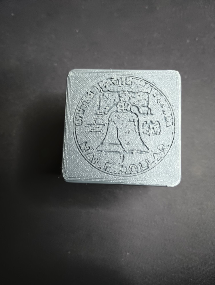 Customized 3D printed Benjiman Franklin Half Dollar tube
