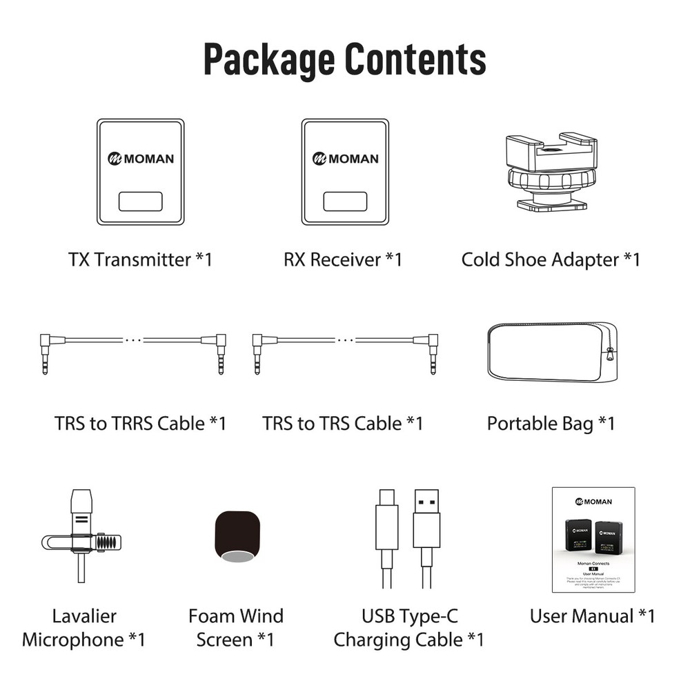 Wireless Lavalier Microphone System UHF Transmitter with Receiver for Phone DSLR